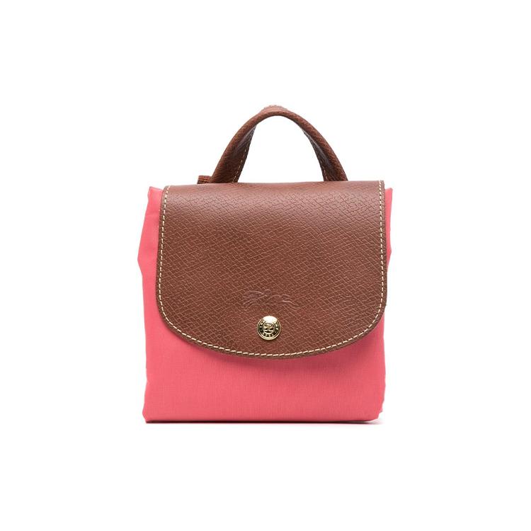 Longchamp Рюкзак Le Pliage из полиамида с телячьей кожей, средний, мужской, розово-красный