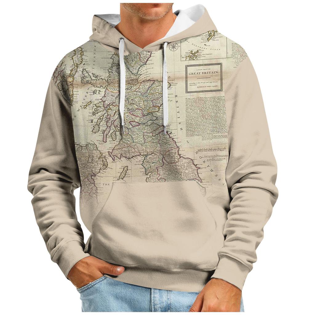 Мужская толстовка с капюшоном в стиле ретро с длинным рукавом, топы, куртка, верхняя одежда