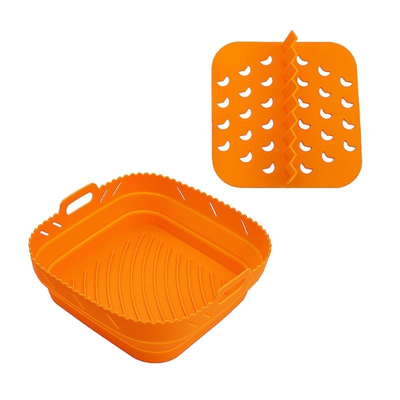 Air Fryers Silicone Basket Plate Square Reusable Air Fryers Cooking Accessories