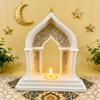 Islamic Mosque Arch Candle Holder Arabic Carved Ornament Ramadan Eid Festival Home Decor Table Centerpiece Tealight Holiday Gift