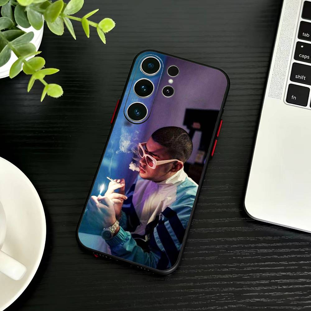 Плохой чехол-кролик K-Bunny для Samsung S26, S25, S24, S23, S22, S21, S20, Ultra, Plus, FE Черный мягкий чехол