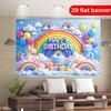 2D Background Cloth 1pc Rainbow Unicorn Theme Birthday Party Background Cloth Polyester Background Decorative Banner