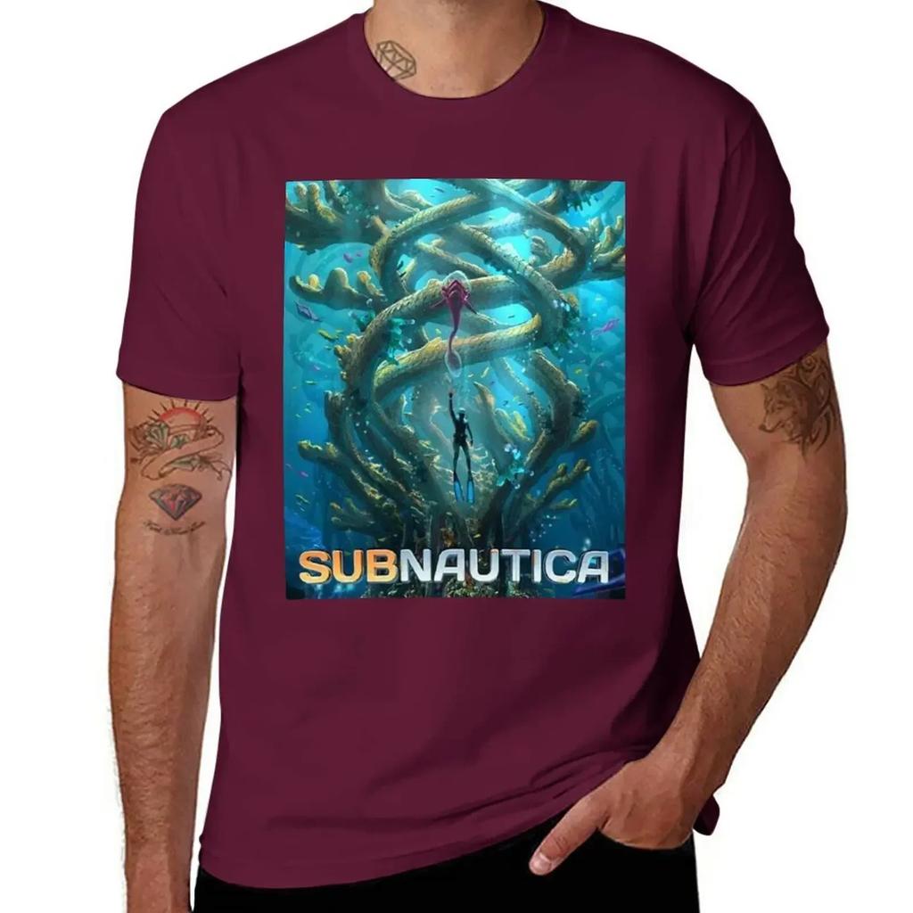 Subnautica Poster T-Shirt summer top plus sizes quick drying mens graphic t-shirts hip hop