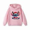 Рождественская одежда Disney, детские толстовки с капюшоном Stitch, одежда для мальчиков и девочек, теплые детские толстовки с капюшоном на осень и зиму.