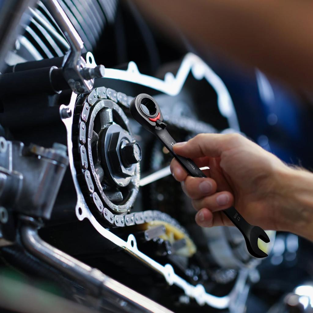 Ratchet Wrench for DIY Convenient Reversible Wrench Set Tough Black Finish Steel by Includes Wax Perfect Day Gift 72-tooth Mechanics, Storage