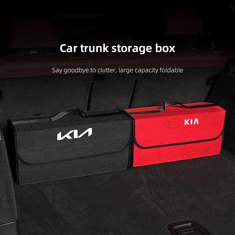 BTQNM1 1Pcs Car Soft Felt Storage Box Trunk Large Organizer Tool For KIA K9 Sportage Niro K5 Carnival EV6 EV9 EV3 K8 Stinger Forte