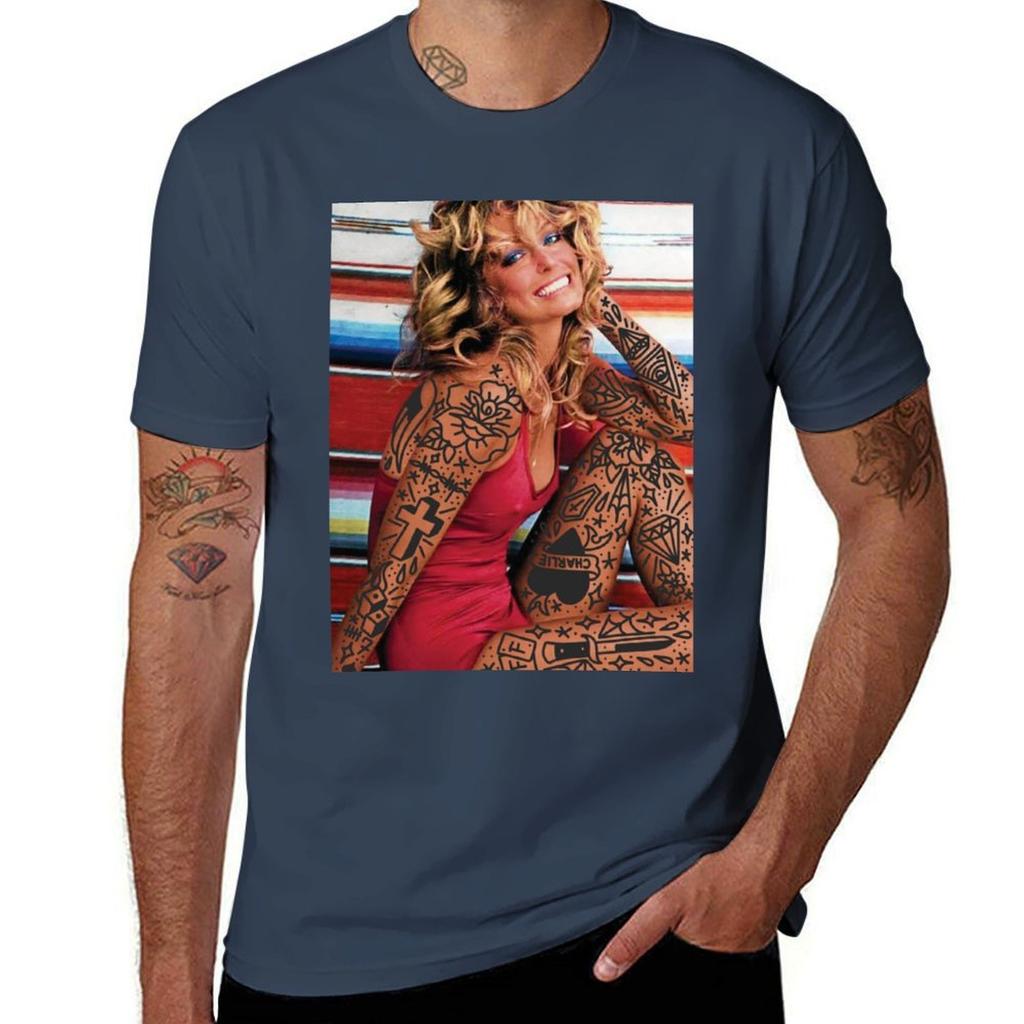 Tattooed Farrah Fawcett Tshirt Big And Tall Gym Tshirt