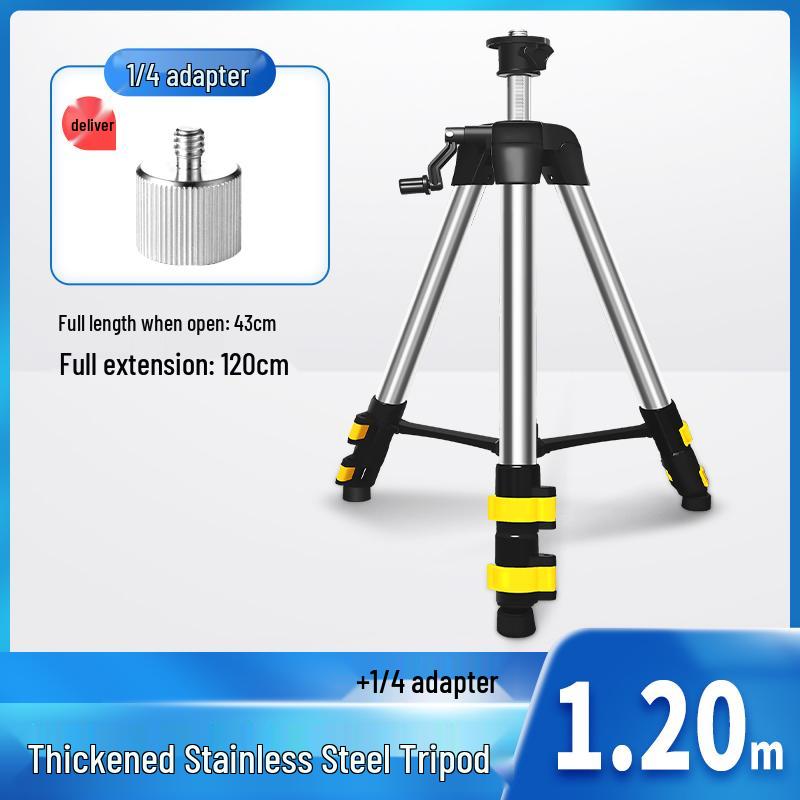 Infrared Laser Level Support Rod with Stainless Steel Tripod Stand