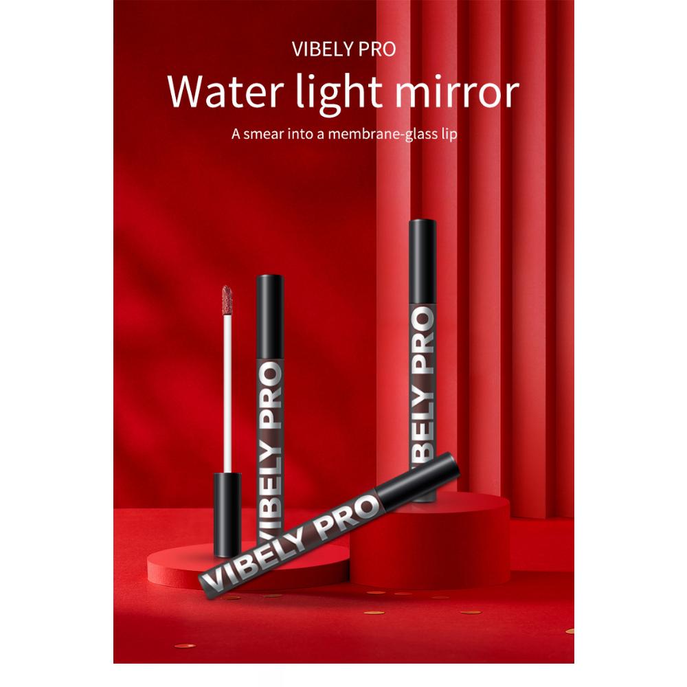 VIBELY маленькое черное зеркало, воздушная глазурь для губ, водянистый черный тюбик, увлажняющий, питательный зеркальный блеск, блеск для губ, помада