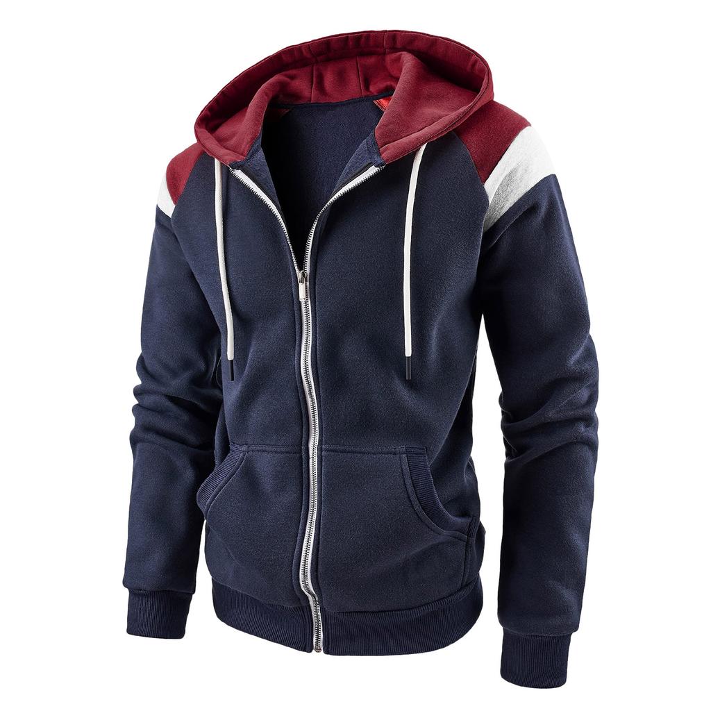 Men's Hoodie Fleece Cool Casual Winter Apparel Hoodies Sweatshirts Casual Sports Cardigan Long Sleeved Zipper Top Men Clothing