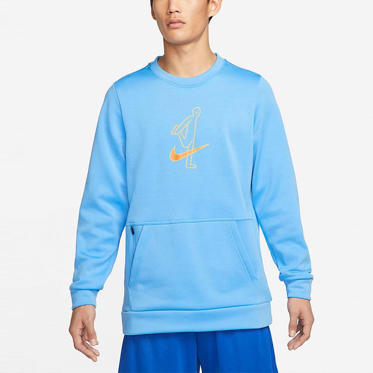 Nike Толстовка с длинным рукавом с круглым вырезом и принтом Story, мужские топы, синий DM5999-412