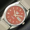 ВОССТАНОВЛЕННЫЕ МУЖСКИЕ ЧАСЫ SEIKO 5 AUTOMATIC, СДЕЛАНО В ЯПОНИИ, КРАСНЫЙ ЦИФЕРБЛАТ, ИЗГОТОВЛЕНЫ НА ЗАКАЗ a440072-2 QV90-a440072