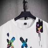 Colorful Ink Graffiti 3D Digital Printing Men's High Street Versatile Round Neck Shoulder Loose Casual Short Sleeved T-Shirts Men’s