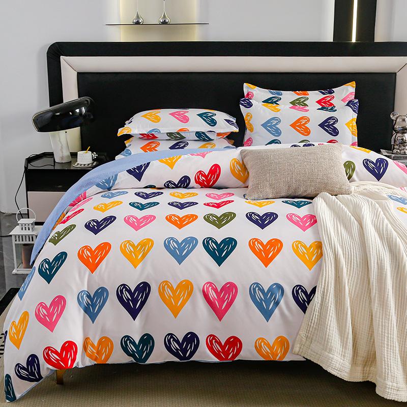 Комплект из четырех предметов из плотного хлопка с потертостями, комплект из 4 простыней и одеял, комплект из трех предметов для общежития