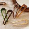 Korean-Style U-Shaped Acetate Hairpin for Buns - Modern, Simple Hairpin Comb Clip