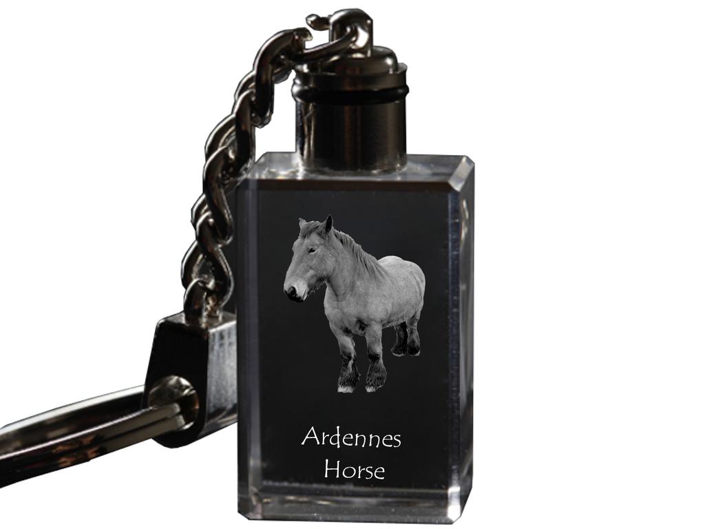 Ardennes Horse - Crystal Pendant with Photo of a Horse, Illuminated Pendant, Unique Gift by Art-Dog Brand