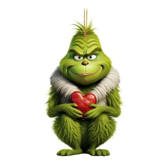 1/7Pcs Christmas Tree Ornaments Cartoon Green Elf Tree Hanging Decoration Acrylic Xmas Pendant for Holiday Car Window Wall Tree Decor