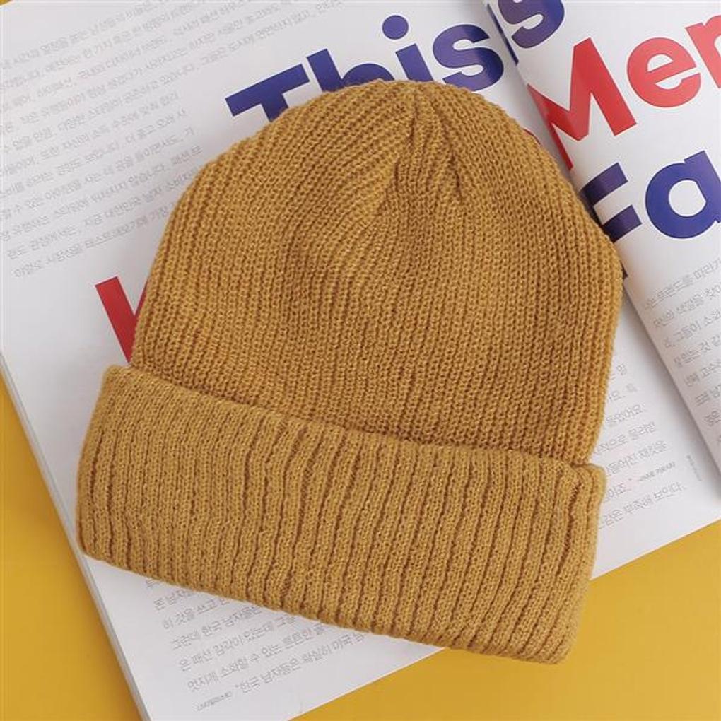 Daily Fashion Beanie Camel Knit Short Beanie Hat