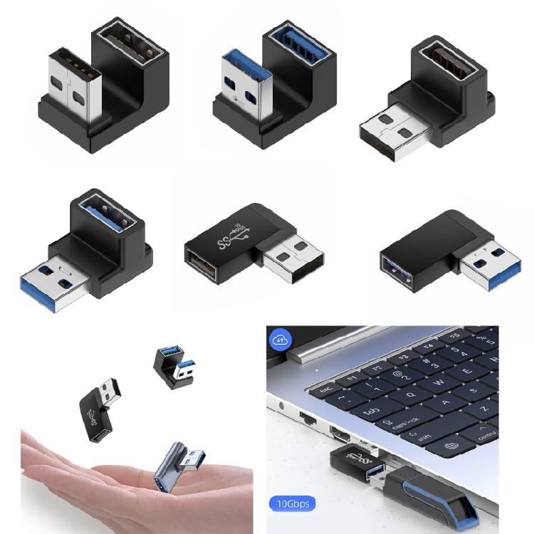 Угловой USB 3.0 Male to Female удлинитель, 90 градусов, вверх/вниз, для ПК