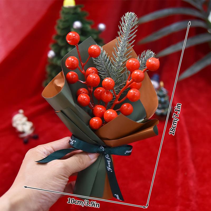 Valentine'S Day Mini Bouquet Artificial Rose Flowers Handmade Crochet Flower Bouquet Christmas Wedding Party Gifts Home Decor