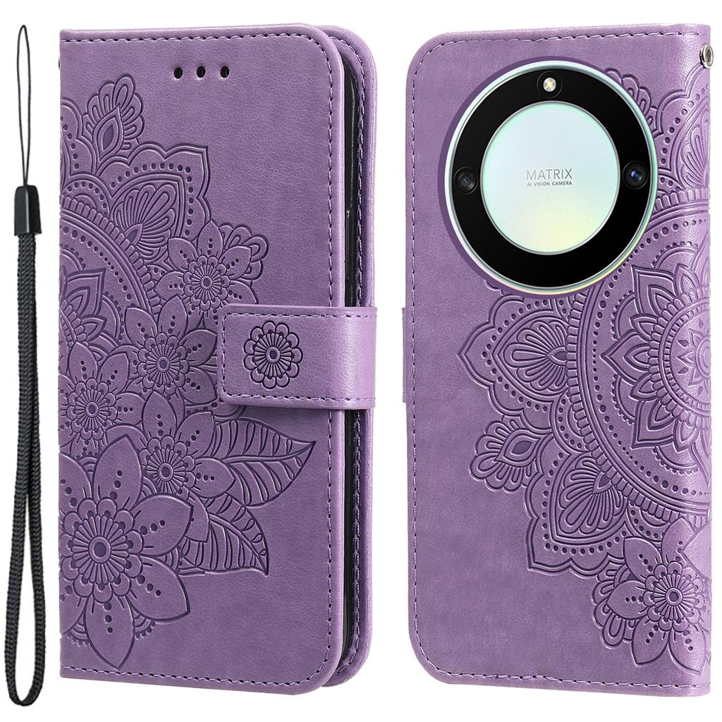 For Honor X40 5G/X9a 5G/Magic5 Lite 5G Case Floral Pattern PU Leather Wallet Stand Phone Cover