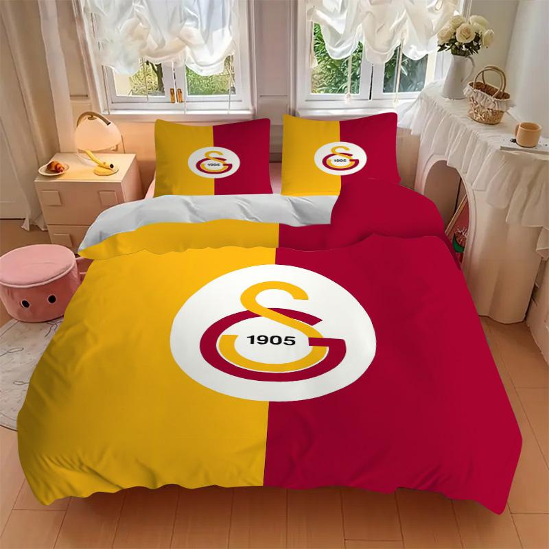 Galatasaray Crest Print 3Pcs Bedding Setduvet Cover With 2 Bedropillowcase Home Birthday Gift
