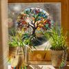 Xc3040 Круглое Цветное Дерево Красочный Солнечный Свет Электростатическая Наклейка Двусторонняя Печать Визуальная Без Клея Съемная