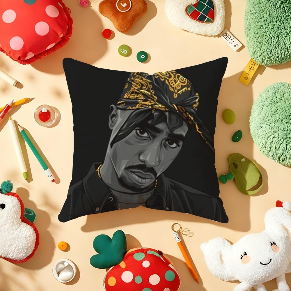 2P-Pac Tupac S-Shakur Наволочка Плюшевая Ткань Мягкая Двусторонняя Печать Диван Теплый Зимний Домашний Подарок Чехол для Подушки