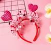Нежная повязка на голову на День святого Валентина с сердцем, девичья повязка на голову на День святого Валентина с мишурой, женский подростковый блестящий аксессуар для волос