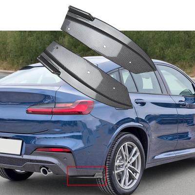 Защитная накладка на задний бампер, диффузор, спойлер, сплиттер для BMW X4 G02 M40i M Sport 2018 2019 2020 2026 ABS Глянцевый/Углепластик Черный