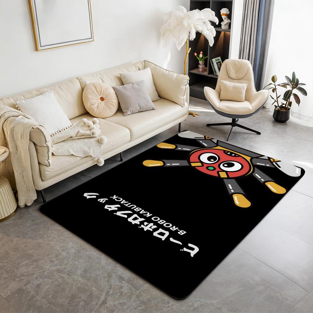 Cartoon C Robo Kabutack Floor Mat Eco Flannel Doormat Non Slip Odorless Indoor Floor Rug Soft Short Plush Home Mat