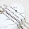 Punk Hip Hop Cross Multi Layer Bracelet for Men Women Minimalist Square Crystal Zircon Beaded Cuban Chain Party Jewelry Gift