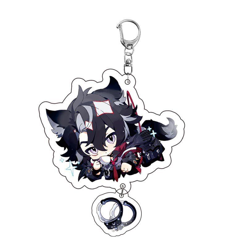 Game Keychains Acrylic Figure School Bag Keychian Holder Key Ring For Children Girl Men Accessories