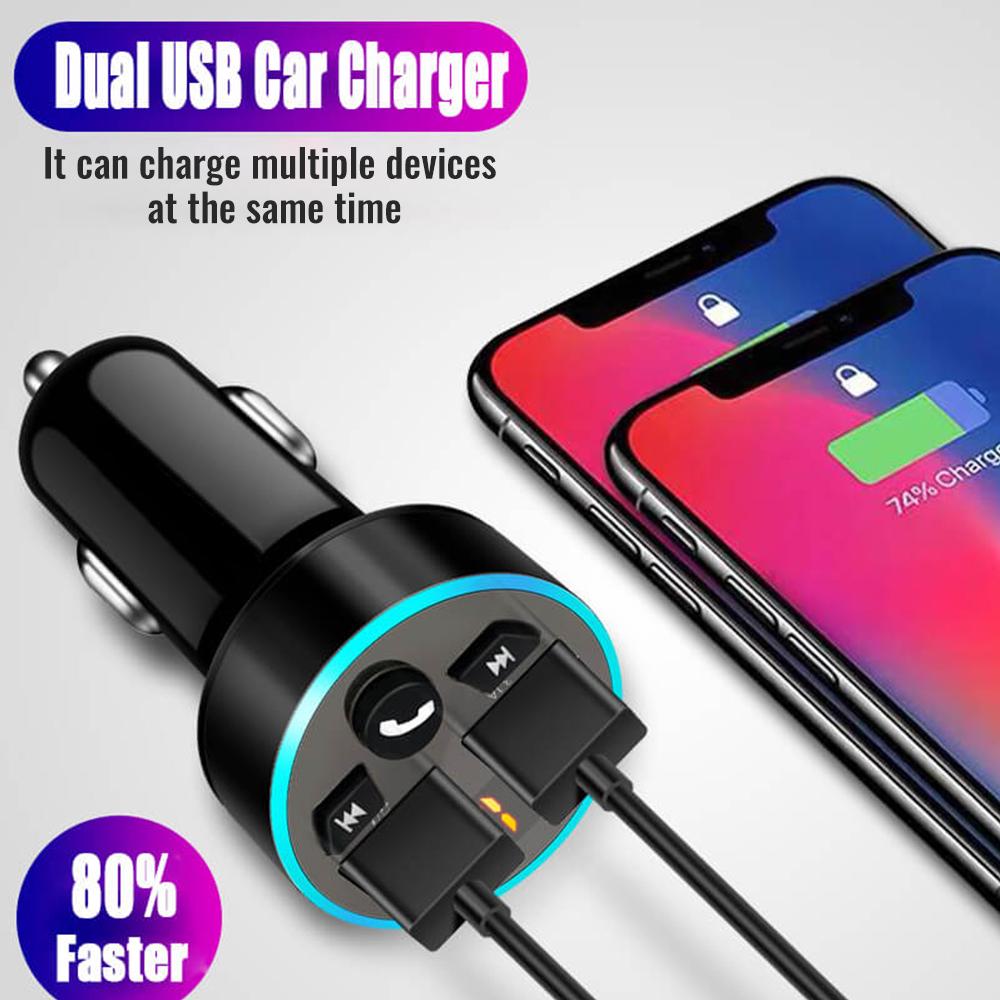 Bluetooth 5.0 FM-трансмиттер Handsfree Модулятор автомобильного радио MP3/MP4-плеер USB Супербыстрый адаптер для зарядки телефона для автомобиля