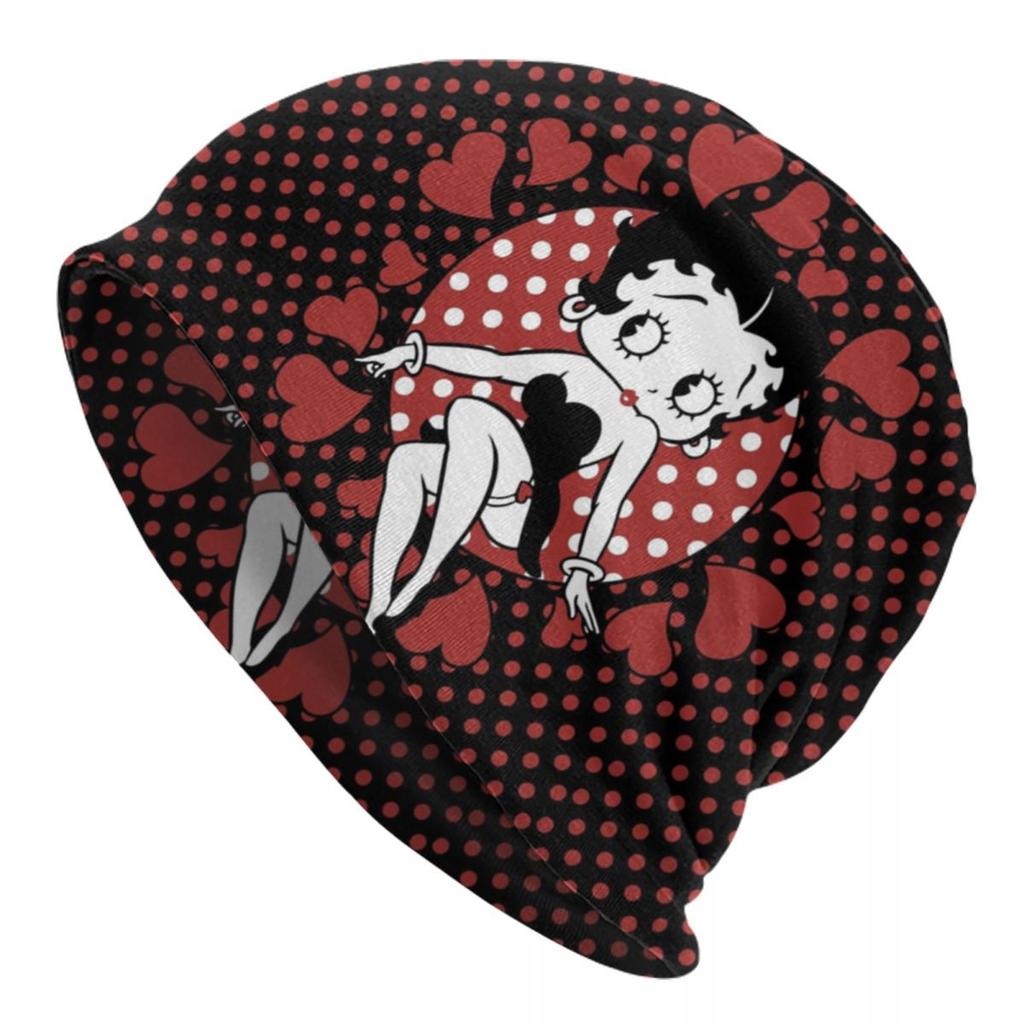 Шапка-бини с коллажем Mrs Boop, зимняя теплая женская классическая шапка-бини Betty с героями мультфильмов, кепка
