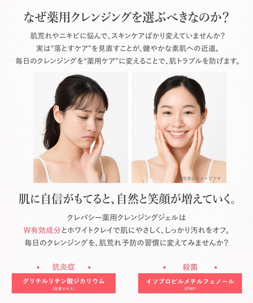 [LDK the Beauty Рейтинг A] Crepasy Очищающий гель без добавок, лечебный, 300 мл  Профилактика акне, Уход за раздраженной кожей, Нежный для чувствительной и сухой кожи
