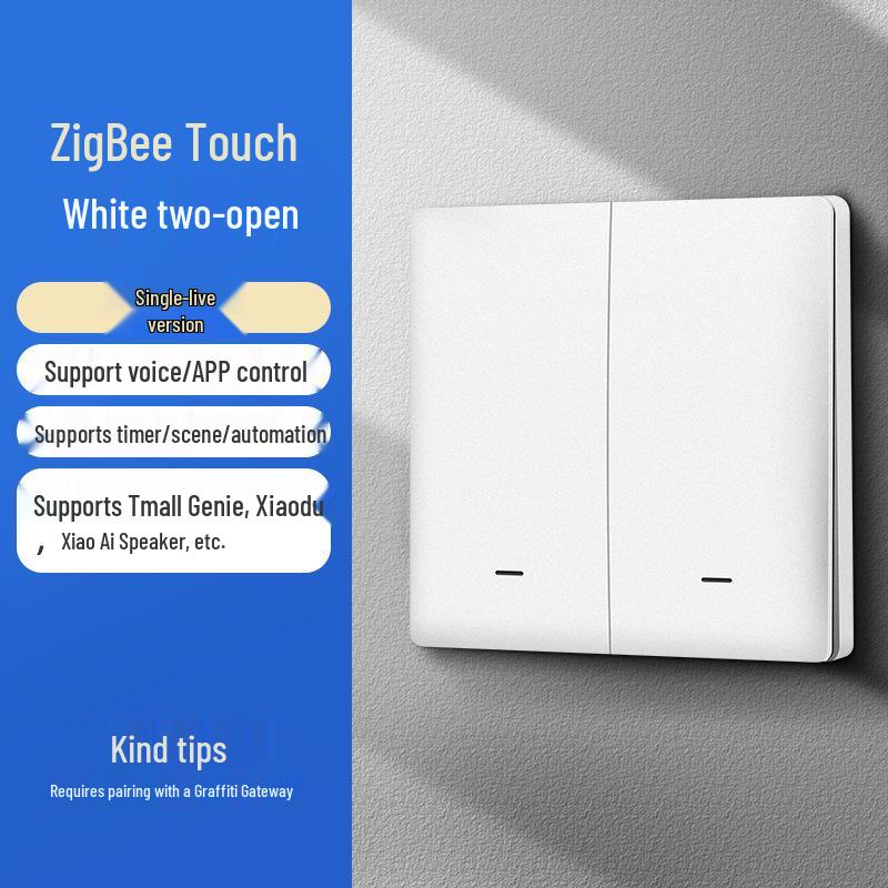 Умный переключатель Zhengshang B1 ZigBee с дизайном граффити - Стандарт ЕС, Совместим с Alexa и Google, Панель голосового дистанционного управления