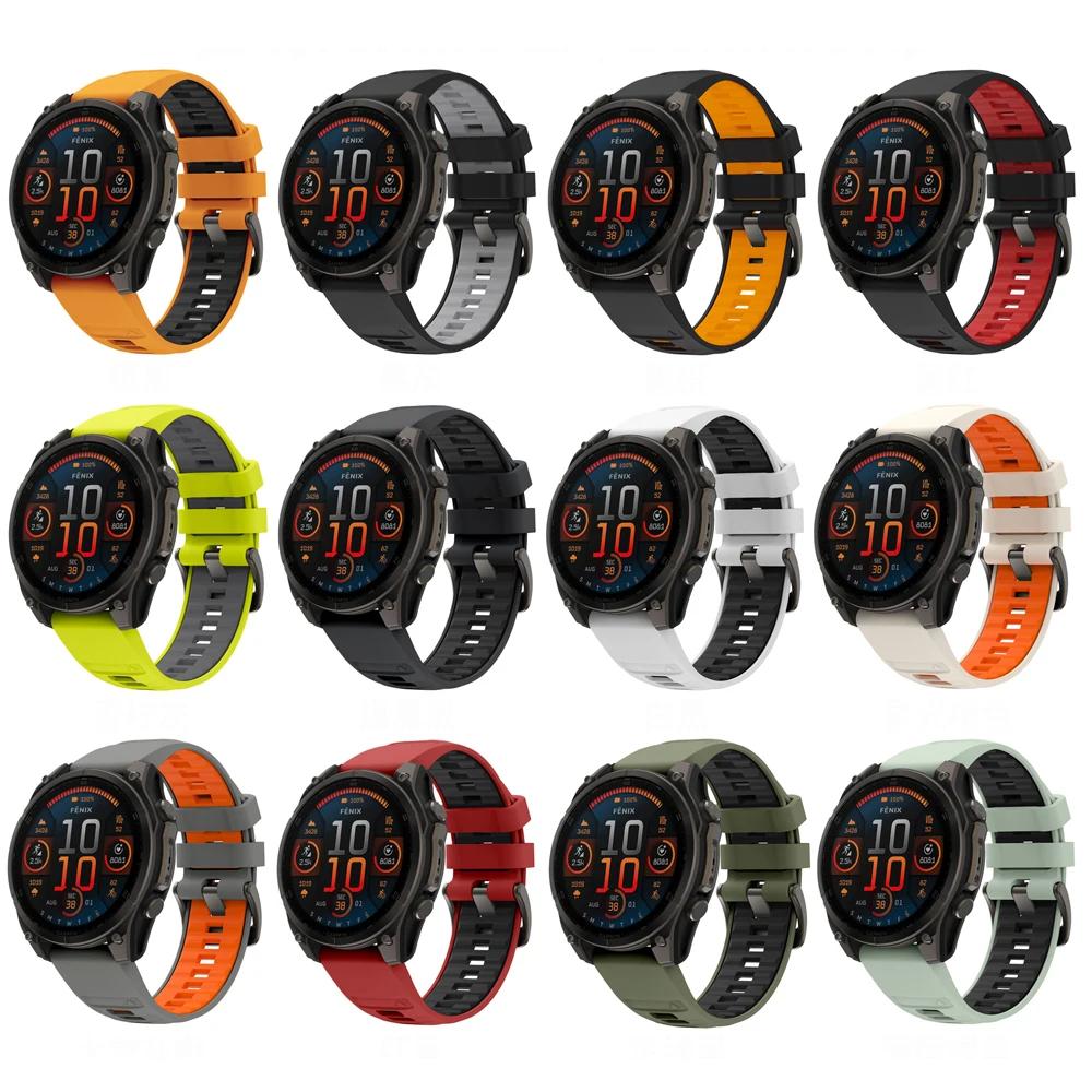 22 26 мм ремешок QuickFit для Garmin Fenix 8 E 7X 7 6X 6 Pro 5X Plus 3HR браслет Epix Gen 2 Enduro 3 Tactix силиконовый ремешок