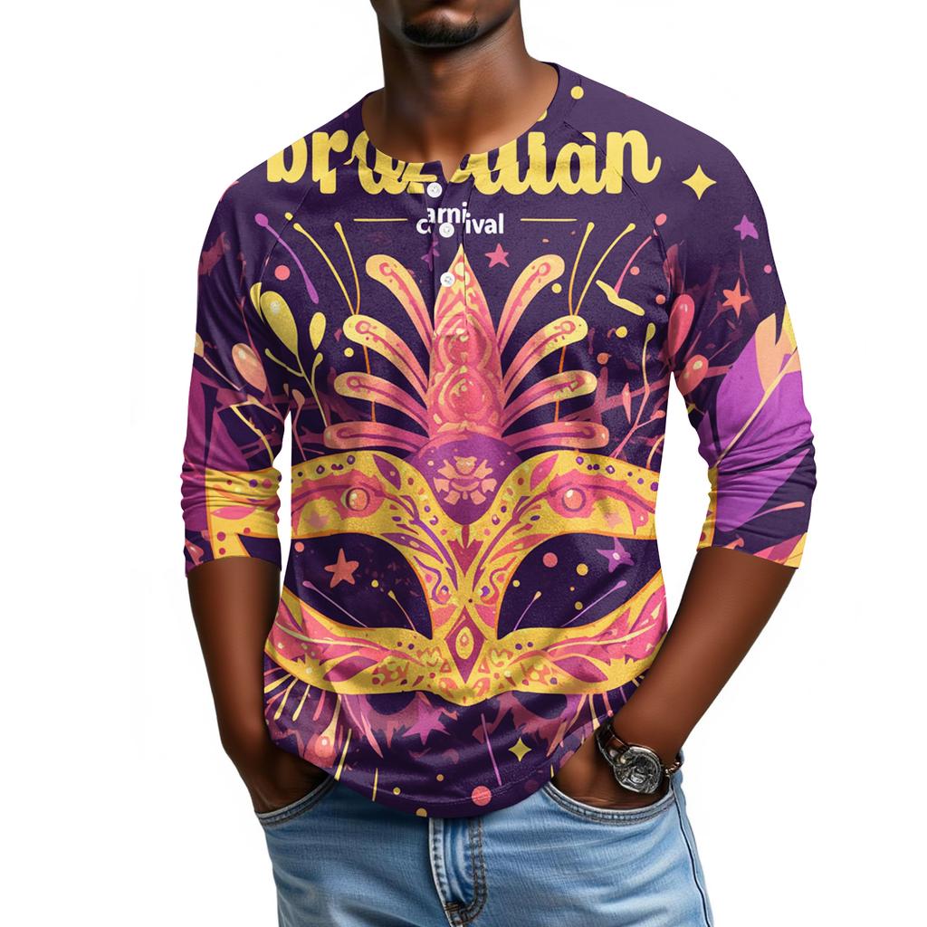 Мужской топ с рукавом реглан и рукавом три четверти