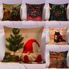 Красивые рождественские световые украшения Фотография Наволочка вторая Шелковистый короткий плюш с невидимой молнией Пылезащитная диванная подушка