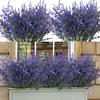 12Pcs Artificial Lavender 7 Fork Realistic Fake Plastic Flower Home Office Wedding Party Indoor Outdoor Faux Flower Bloom Plants Decoration
