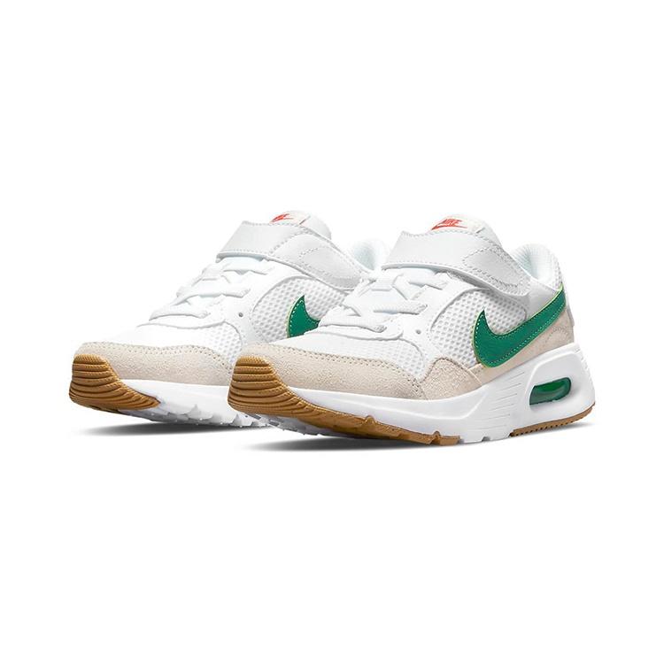 Nike Air Max SC Hook and loop Low top Running Shoes White Green Children Aged 3 7 Years Old Kids' CZ5356-104