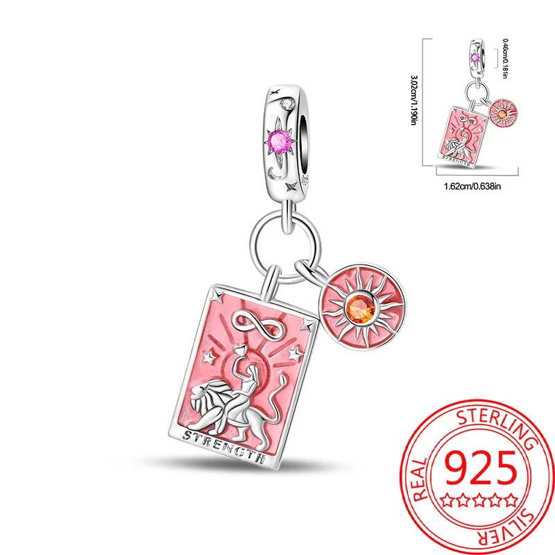 Медные Шармы Серии Таро Изысканные Звезда Луна Солнце Любовь Весы Бусины Подходят для Оригинального Браслета для Женщин DIY Изысканные Подарки