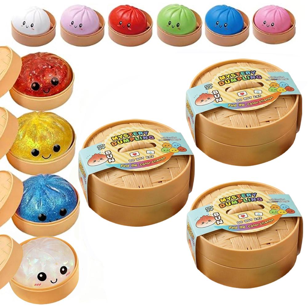 Игрушка-антистресс «Коробочка для пельменей» Squishy - Мягкий шар из ТПР, Сенсорная игрушка для снятия стресса, Подарок, Случайный 1/2/3/4 шт.