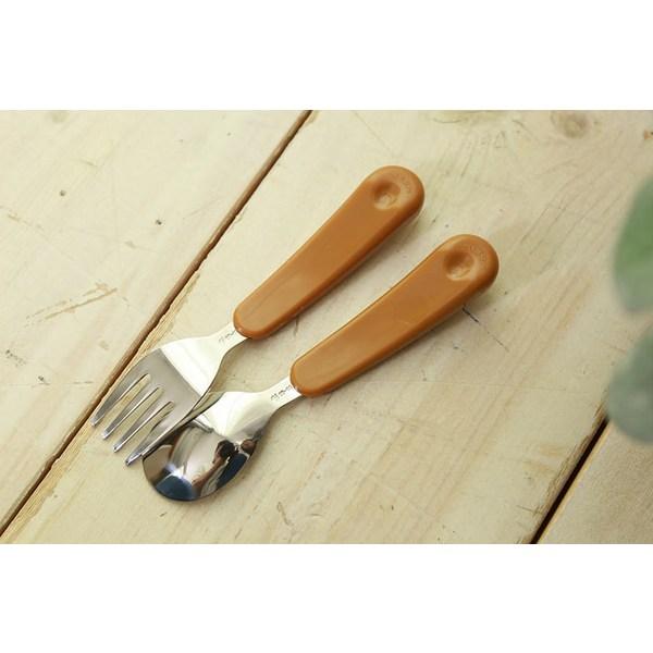 Rilakkuma Spoon Fork Set, Brown, 1 Set
