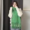 Imitation Cashmere Scarf for Women Winter Warm Thickening New Solid Color Scarf for Men Thick Tassel Woolen Scarf