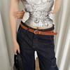 Red/Black Y2k Waist Belt PU Leather Jeans Pants Belt Korean Women's Belt  Daily
