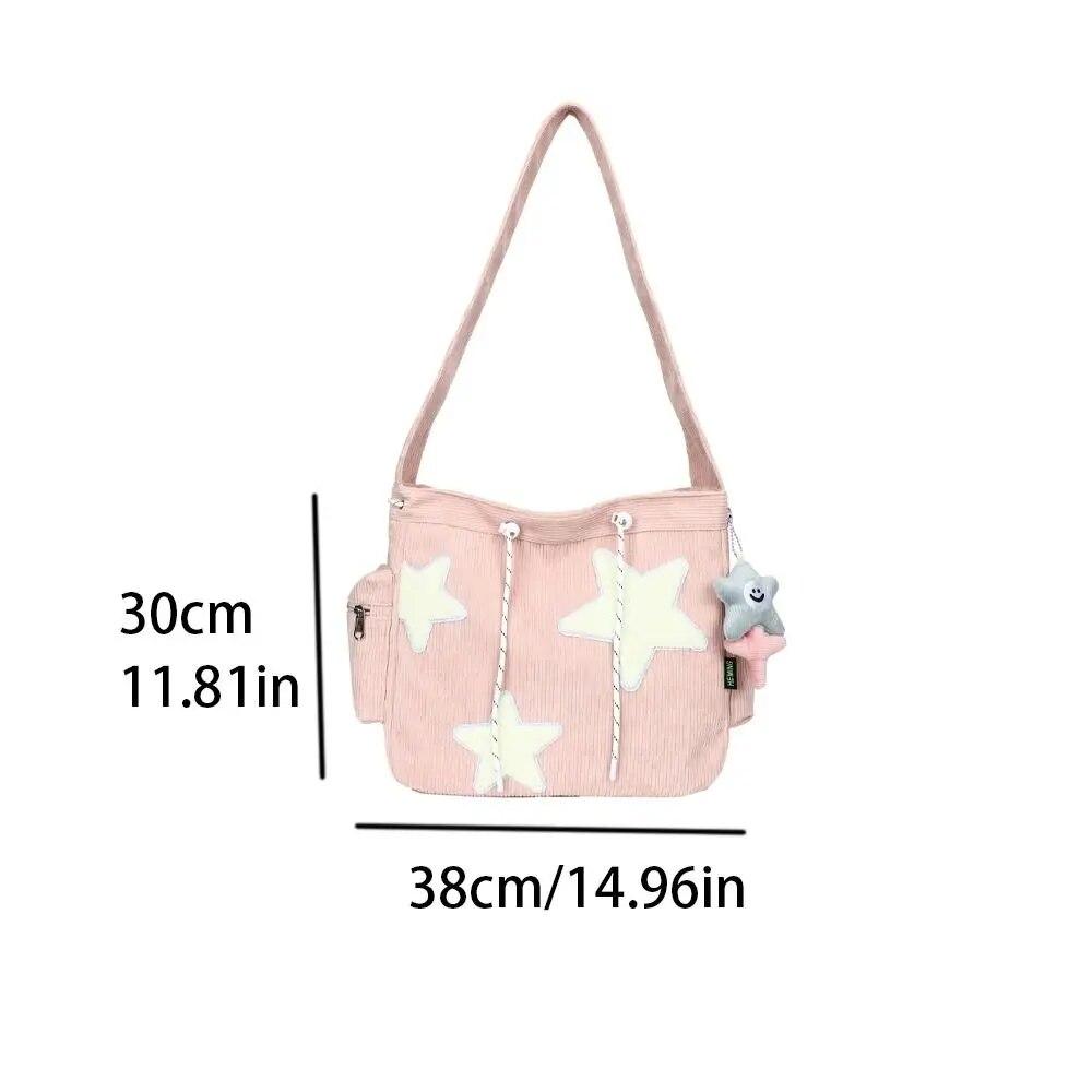 Women Crossbody Bag Korean Y2k Style Star Shoulder Bags Ins Large Capacity Handbags Portable Casual Storage Bags