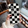 Realme8Pro 5G Mobile Phone Case Smiley Face Retro Nice Simple Black and White Grid Bracelet Bracket