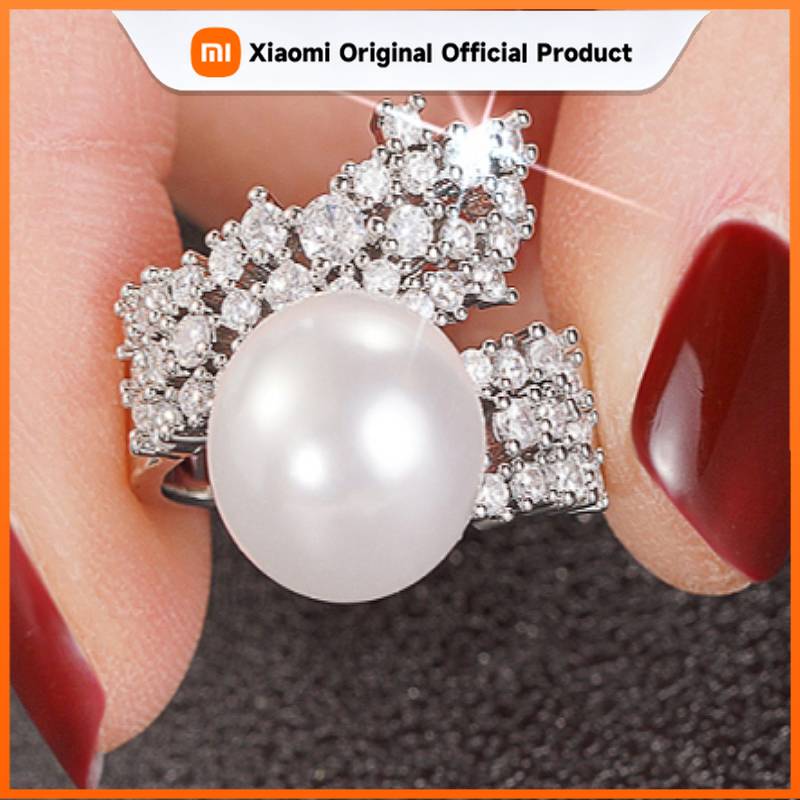 Xiaomi Huitan Роскошное Кольцо с Имитацией Жемчуга для Женщин Свадьба Помолвка Вечеринка Элегантные Аксессуары для Пальцев Эстетичный Дизайн Модные Украшения